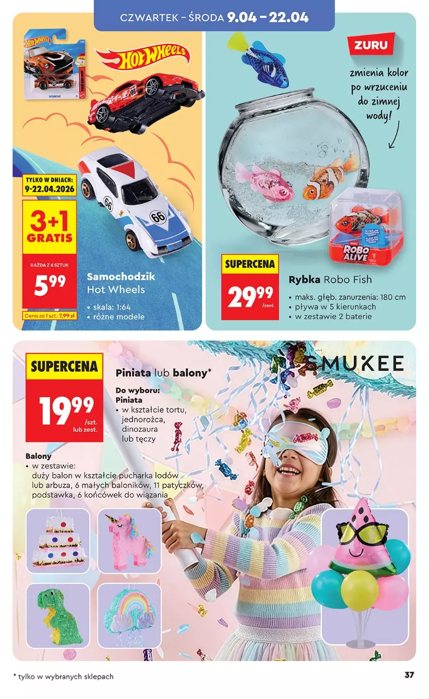Gazetka promocyjna Biedronka - Okazje Tygodnia - ważna 07.04 do 18.04.2026 - strona 37 - produkty: Arbuz, Balony, Chodzik, Dinozaur, Hot Wheels