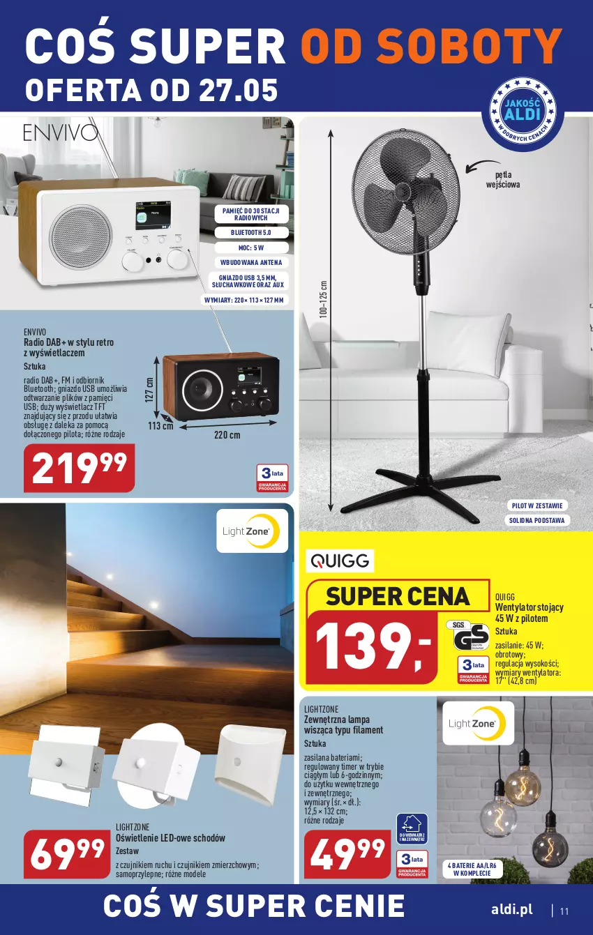 Gazetka promocyjna Aldi - ALDI ma to COŚ - ważna 24.05 do 27.05.2023 - strona 11 - produkty: Bateria, Lampa, Lampa wisząca, LANA, Mop, Silan, Sok