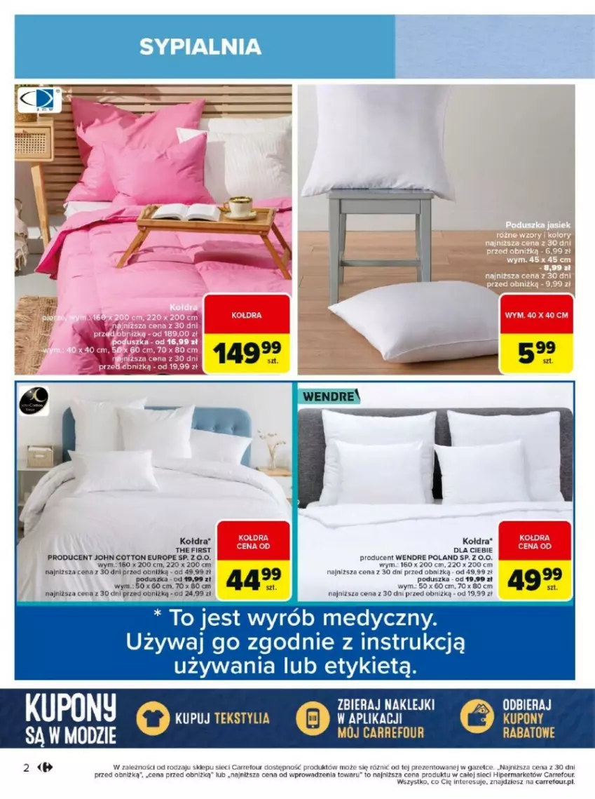 Gazetka promocyjna Carrefour - ważna 13.01 do 26.01.2025 - strona 12 - produkty: Klej, Kołdra, Poduszka, Sypialnia