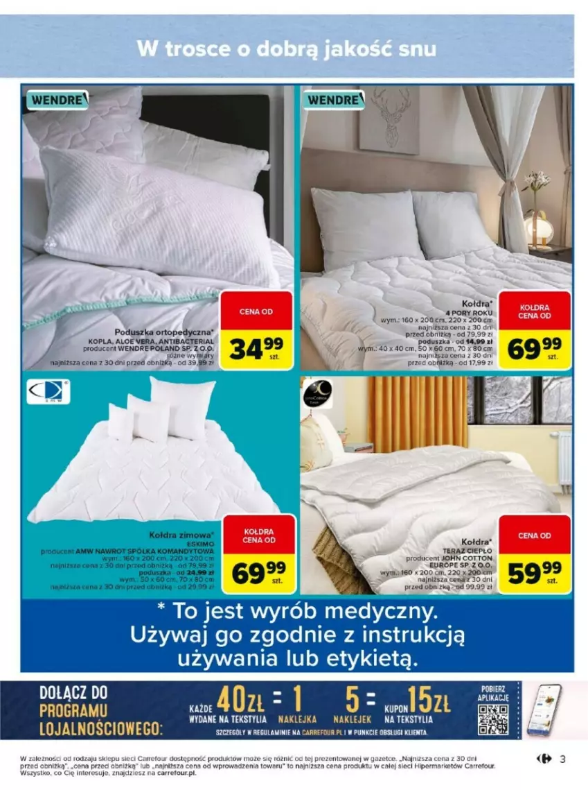 Gazetka promocyjna Carrefour - ważna 13.01 do 26.01.2025 - strona 23 - produkty: Aloe vera, Klej, Kołdra, Poduszka, Półka, Ser, Top