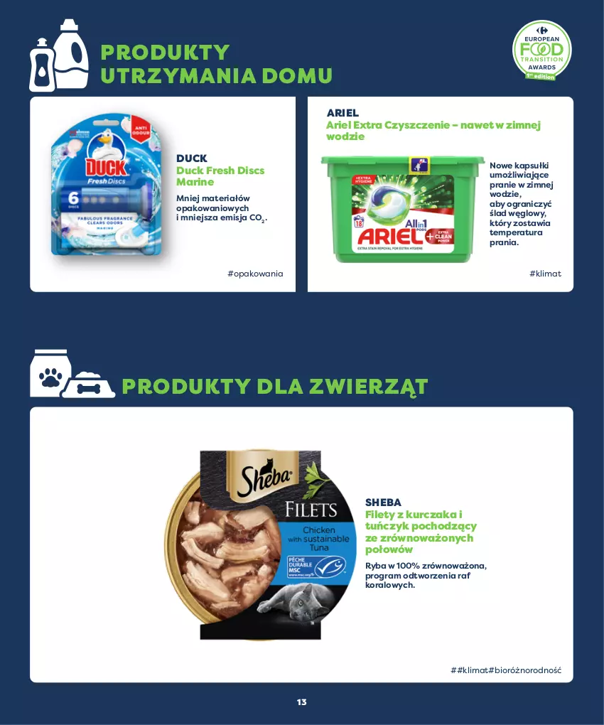 Gazetka promocyjna Carrefour - Gazetka Głosuj na produkty - ważna 16.10 do 01.11.2021 - strona 13 - produkty: Ariel, Duck, Gra, Kurczak, Ryba, Sheba, Tuńczyk