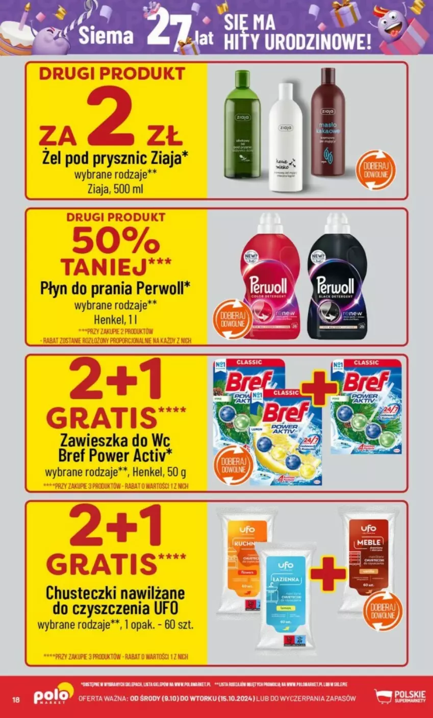 Gazetka promocyjna PoloMarket - ważna 09.10 do 15.10.2024 - strona 10 - produkty: Bref, Chusteczki, Perwoll, Płyn do prania, Zawieszka do wc, Ziaja