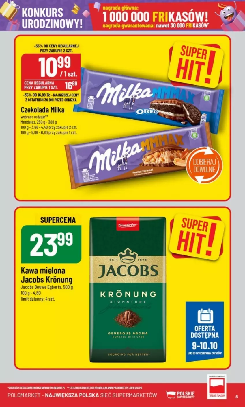 Gazetka promocyjna PoloMarket - ważna 09.10 do 15.10.2024 - strona 45 - produkty: Czekolada, Jacobs, Kawa, Kawa mielona, Milka