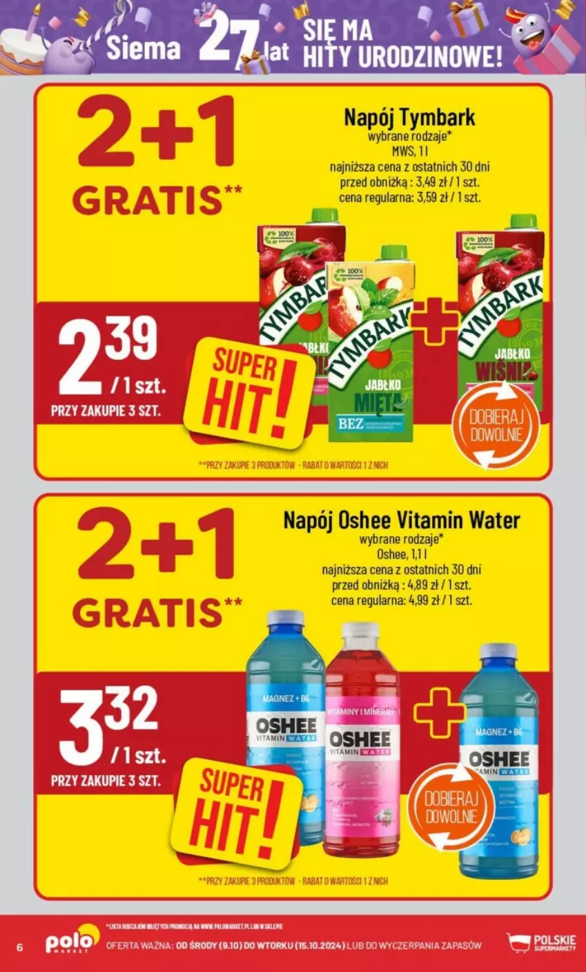 Gazetka promocyjna PoloMarket - ważna 09.10 do 15.10.2024 - strona 56 - produkty: Napój, Oshee, Tymbark