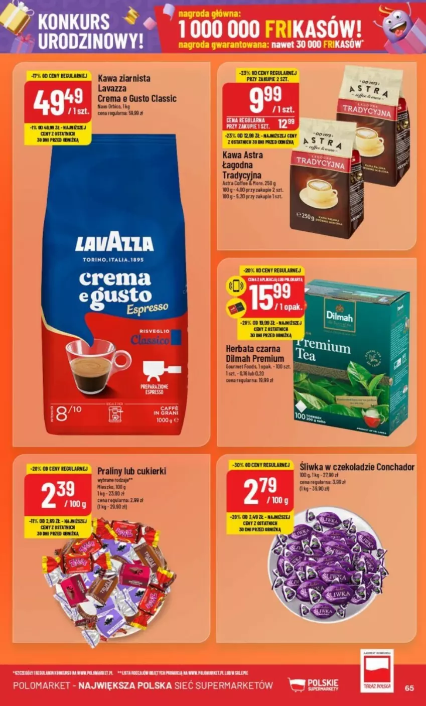 Gazetka promocyjna PoloMarket - ważna 09.10 do 15.10.2024 - strona 62 - produkty: BIC, Cukier, Cukierki, Dilmah, Herbata, Herbata czarna, Kawa, Lavazza, Praliny