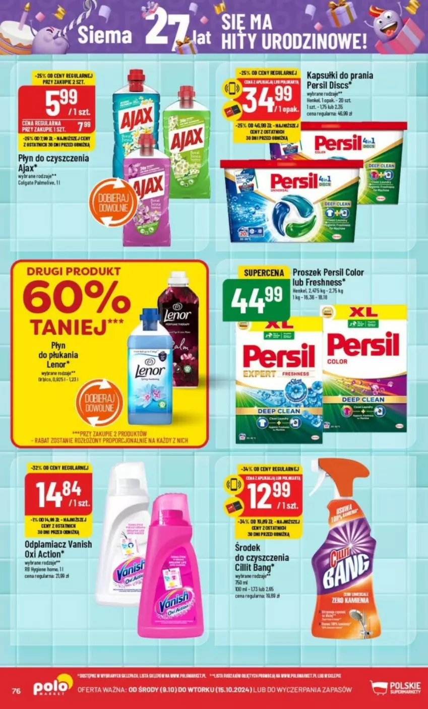 Gazetka promocyjna PoloMarket - ważna 09.10 do 15.10.2024 - strona 74 - produkty: Cillit Bang, Colgate, Kapsułki do prania, Lenor, LG, Odplamiacz, Palmolive, Persil, Płyn do płukania, Vanish