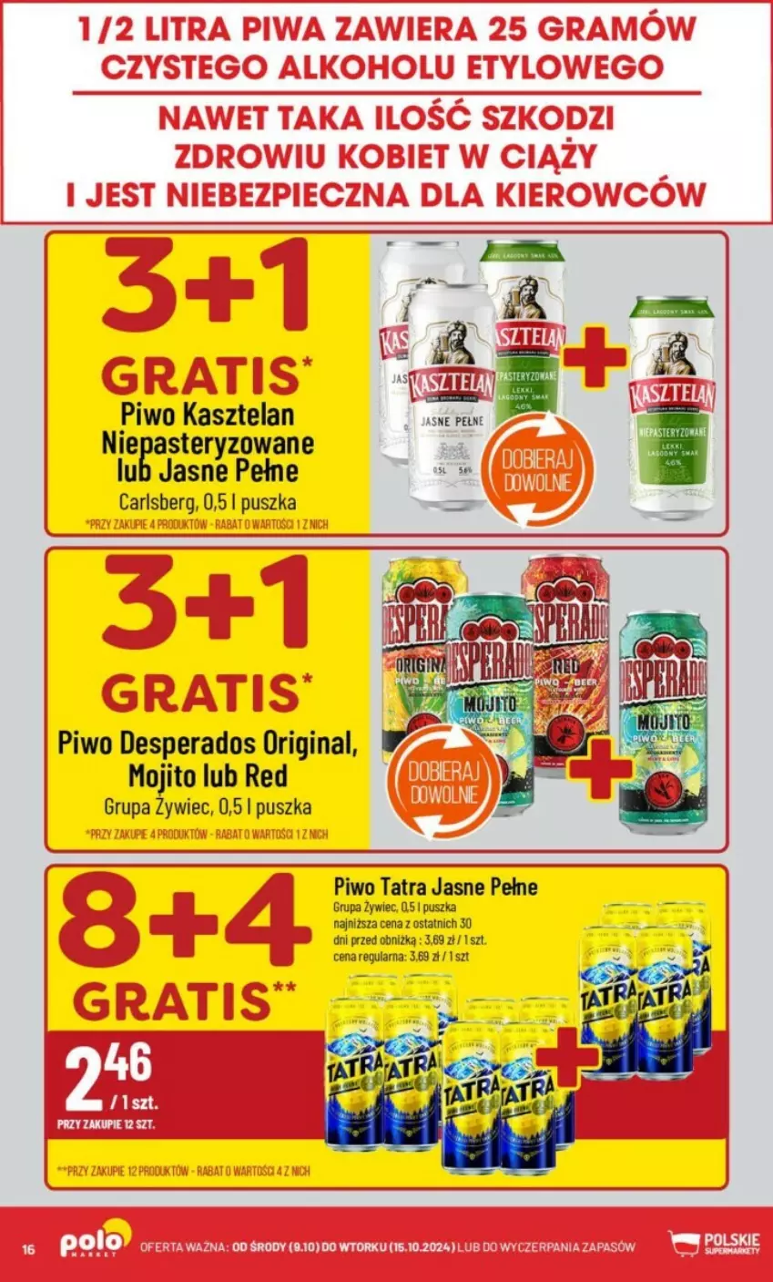 Gazetka promocyjna PoloMarket - ważna 09.10 do 15.10.2024 - strona 8 - produkty: Carlsberg, Desperados, Gin, Kasztelan, Piwo, Tatra