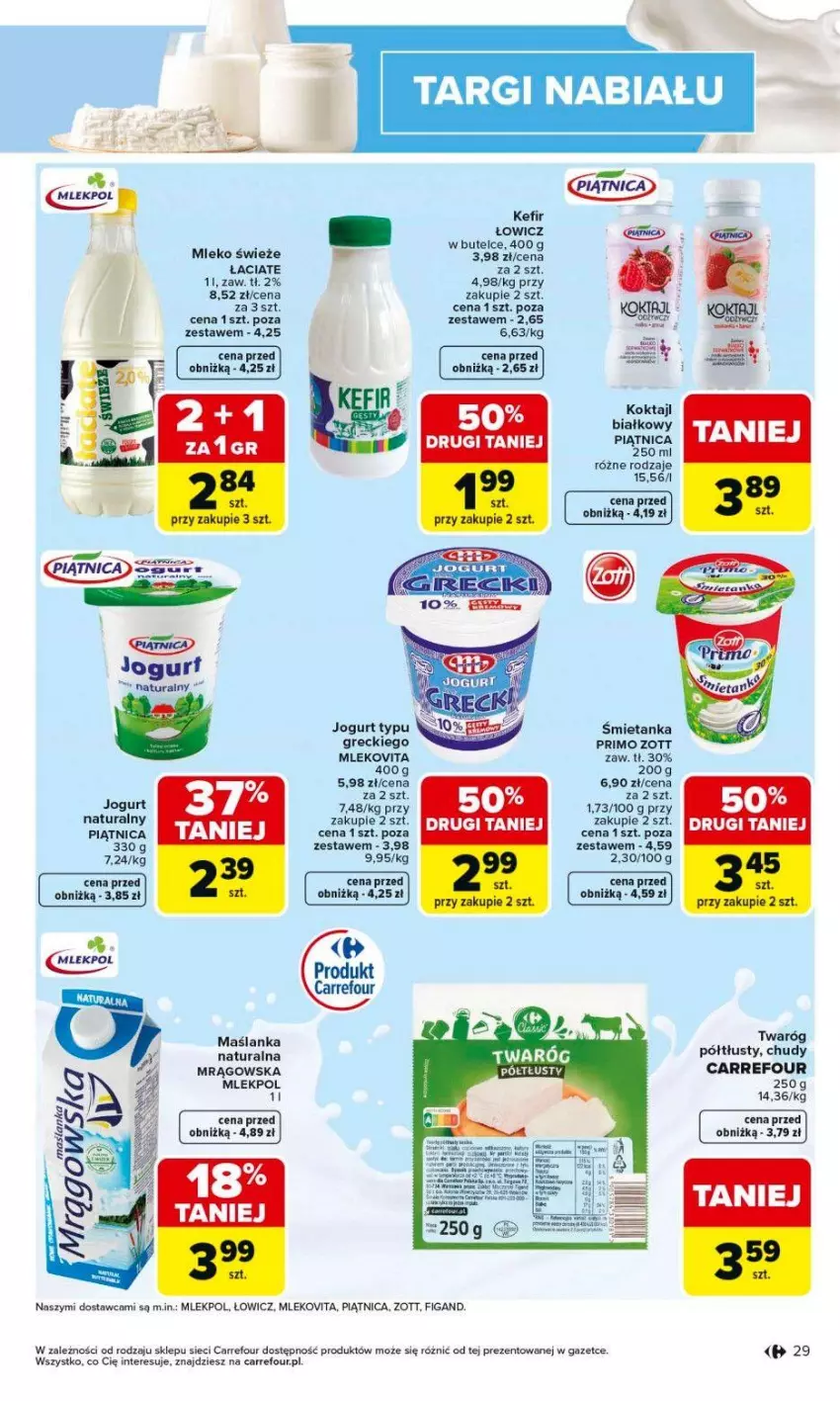 Gazetka promocyjna Carrefour - Gazetka Carrefour, Market od poniedziałku! - ważna 18.05 do 23.05.2026 - strona 31 - produkty: Jogurt, Kefir, Maślanka, Mleko, Mlekovita, Piątnica, Por, Tera, Twaróg, Zott