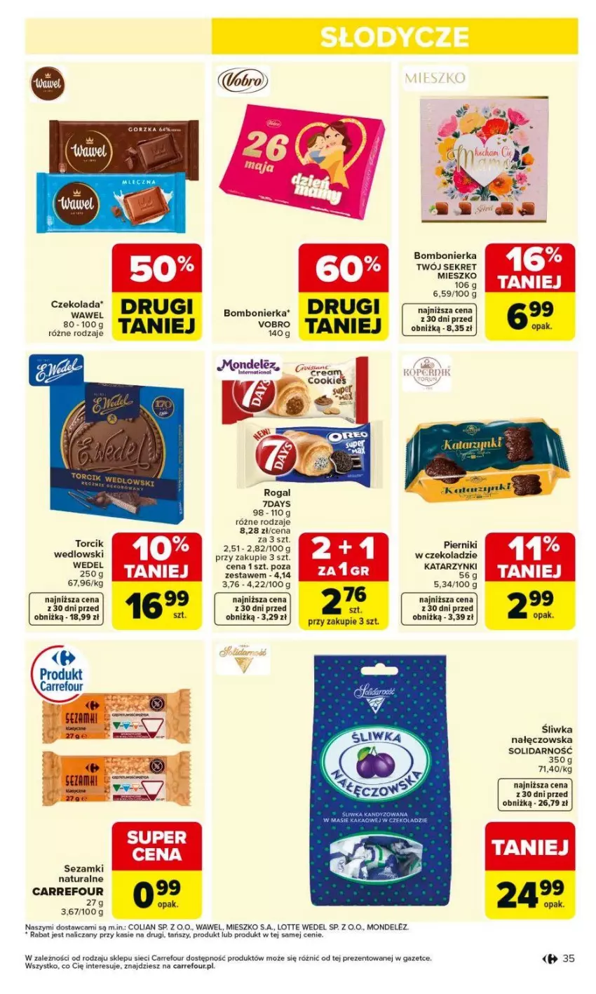 Gazetka promocyjna Carrefour - Gazetka Carrefour, Market od poniedziałku! - ważna 18.05 do 23.05.2026 - strona 37 - produkty: Czekolada, Kret, Piernik, Rogal, Sezam, Wawel