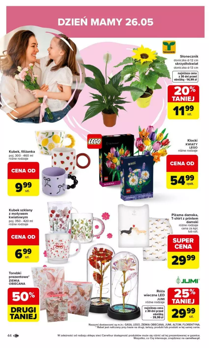 Gazetka promocyjna Carrefour - Gazetka Carrefour, Market od poniedziałku! - ważna 18.05 do 23.05.2026 - strona 46 - produkty: Filiżanka, Klocki, Kubek, LEGO, Piżama, Róża, T-shirt