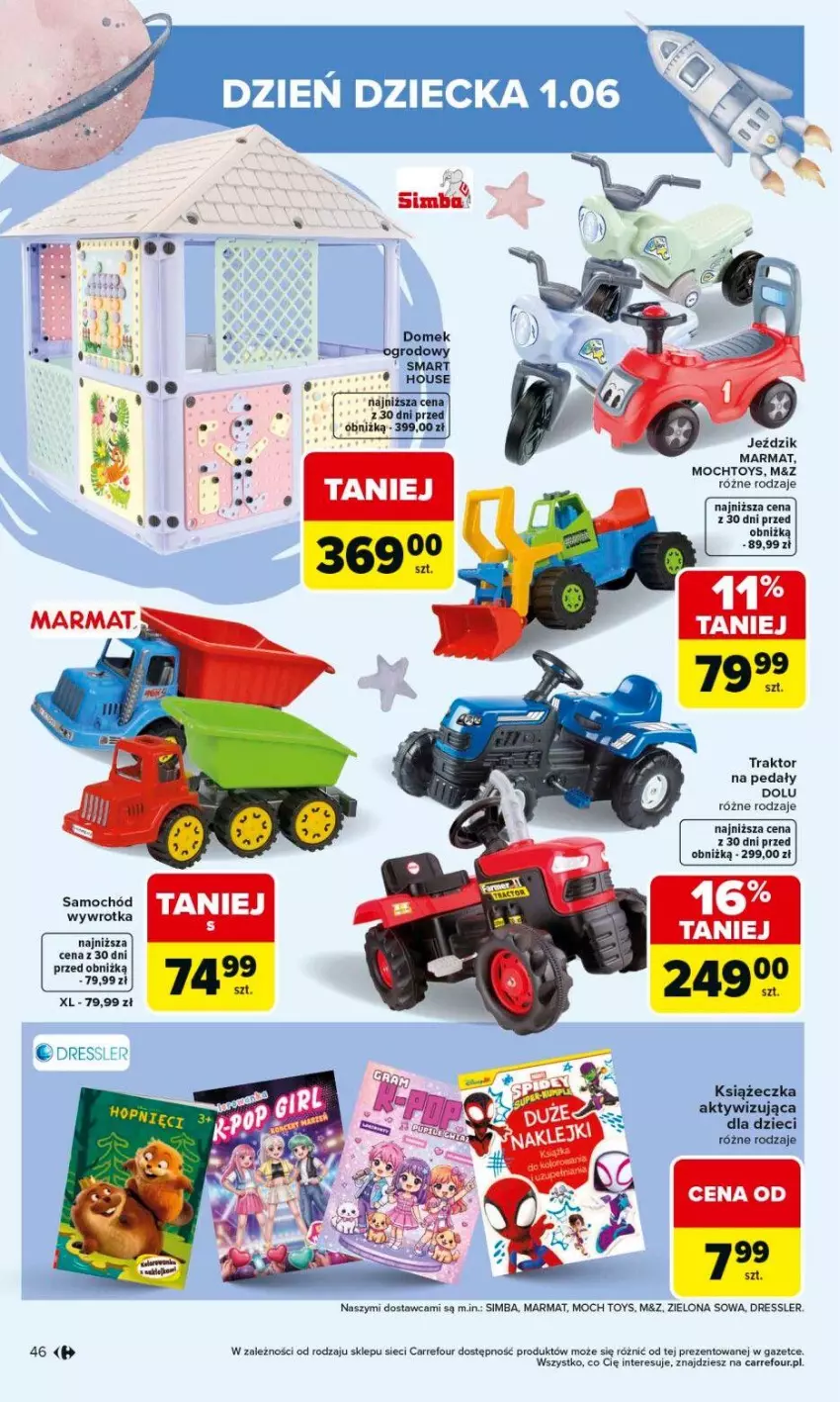Gazetka promocyjna Carrefour - Gazetka Carrefour, Market od poniedziałku! - ważna 18.05 do 23.05.2026 - strona 48 - produkty: Dres, Dzieci, Samochód, Traktor, Wywrotka