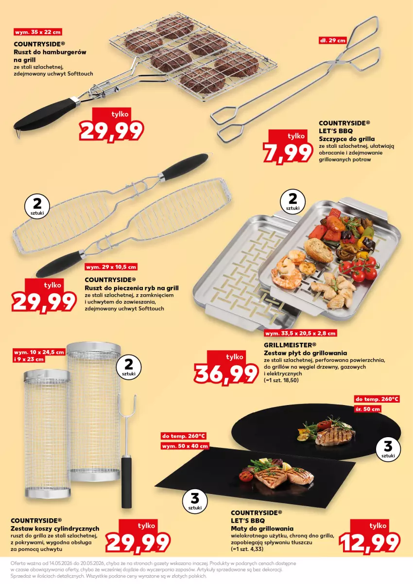 Gazetka promocyjna Kaufland - Kaufland - ważna 14.05 do 20.05.2026 - strona 21 - produkty: Burger, Grill, Hamburger, Kosz, Piec, Pokrywa, Szczypce, Węgiel drzewny