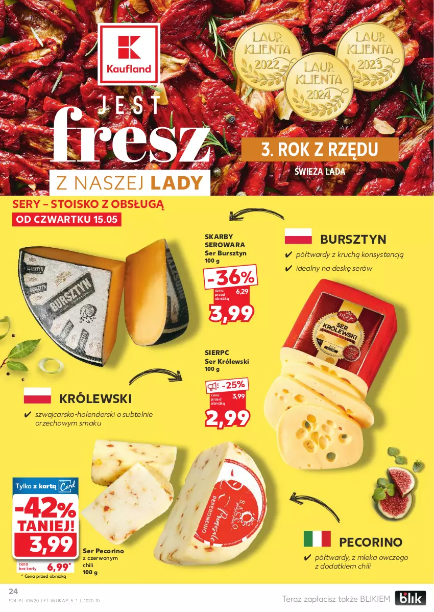 Gazetka promocyjna Kaufland - Gazetka tygodnia - ważna 15.05 do 21.05.2025 - strona 24 - produkty: Bursztyn, Cars, Królewski, Pecorino, Ser, Tera
