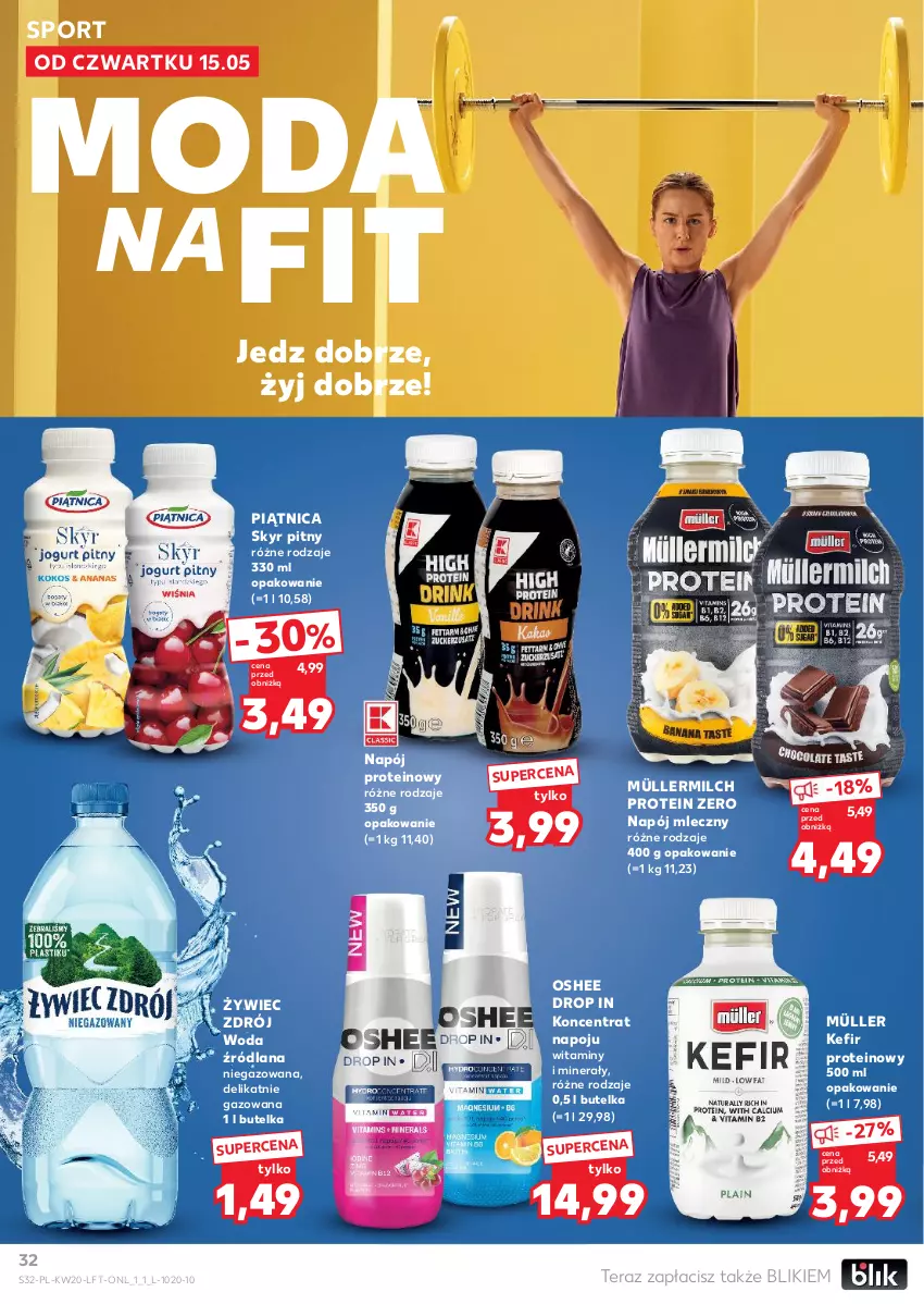 Gazetka promocyjna Kaufland - Gazetka tygodnia - ważna 15.05 do 21.05.2025 - strona 32 - produkty: Kefir, LANA, Moda, Müller, Müllermilch, Napój, Napój mleczny, Oshee, Piątnica, Por, Sport, Tera, Woda