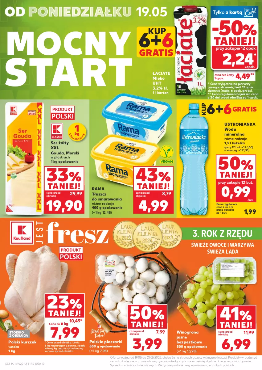 Gazetka promocyjna Kaufland - Gazetka tygodnia - ważna 15.05 do 21.05.2025 - strona 52 - produkty: Gouda, Gra, Kurczak, Mleko, Olej, Owoce, Piec, Rama, Ser, Tusz, Warzywa, Wino, Winogrona, Woda, Woda mineralna