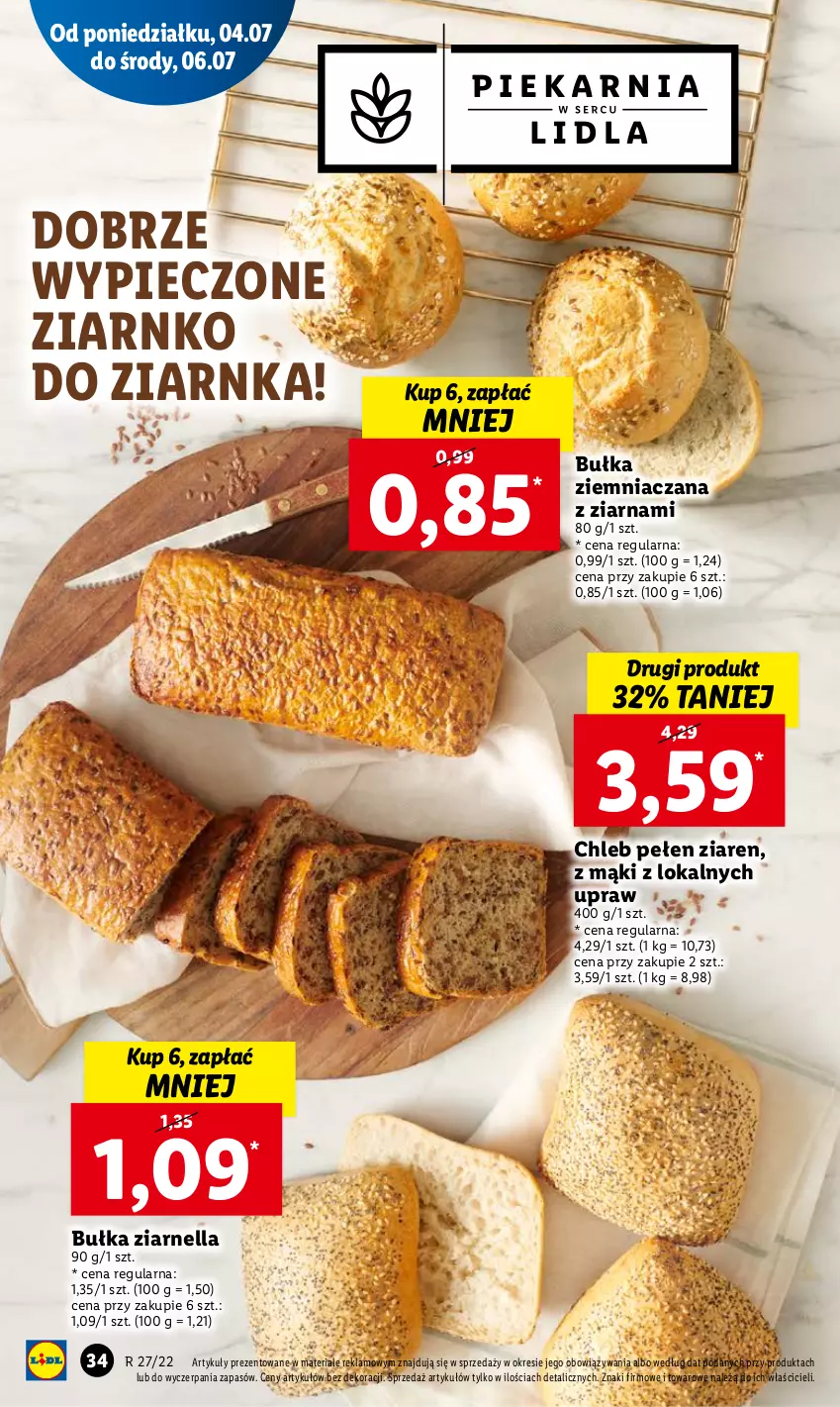 Gazetka promocyjna Lidl - GAZETKA - ważna 07.07 do 09.07.2022 - strona 34 - produkty: Bułka, Chleb, Piec