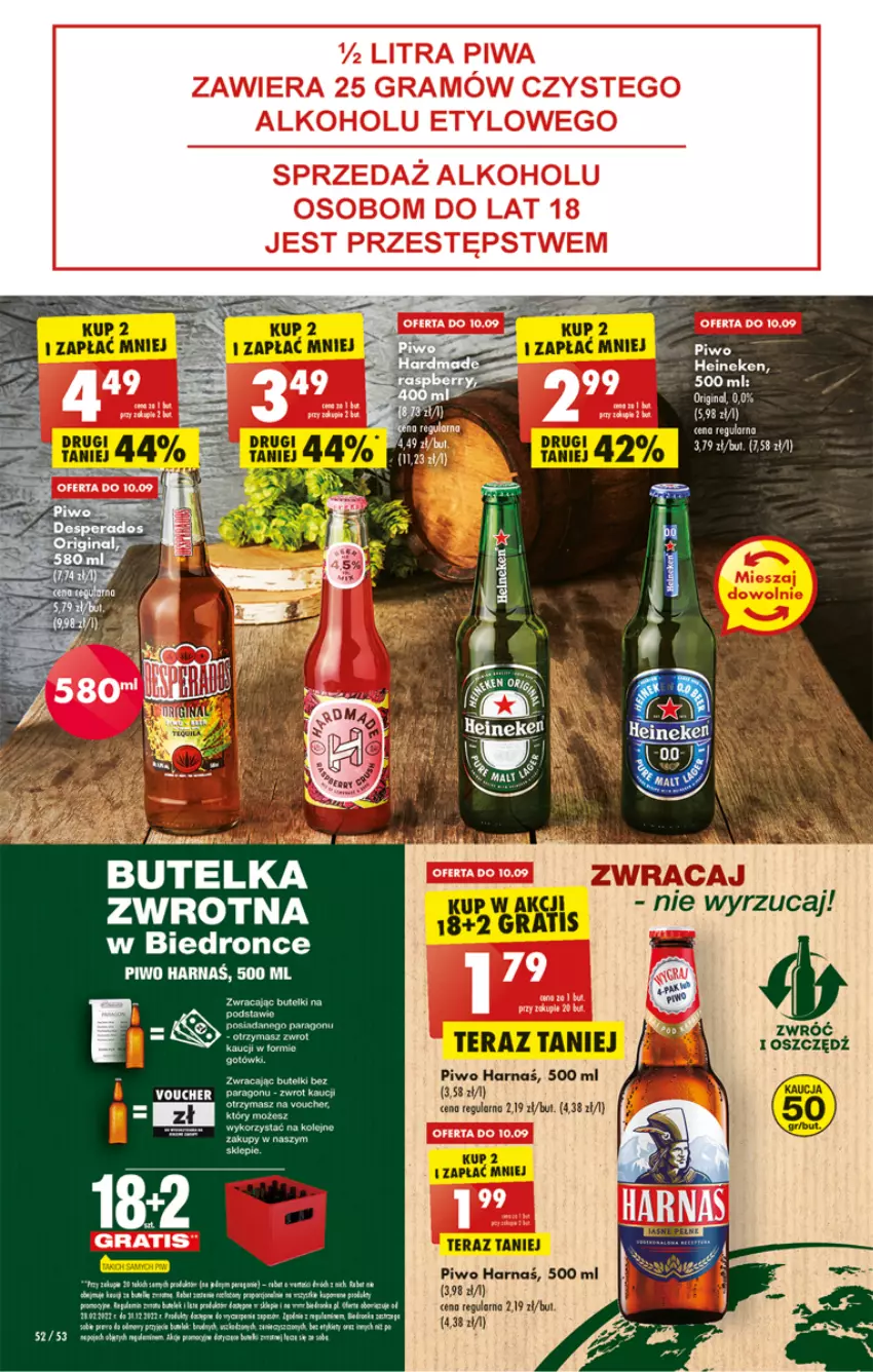 Gazetka promocyjna Biedronka - W tym tygodniu - ważna 08.09 do 07.09.2022 - strona 52 - produkty: Gin, Harnaś, Olej, Piwo, Tera