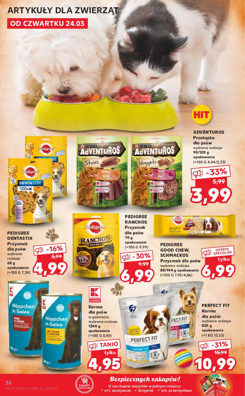 Gazetka promocyjna Kaufland - OFERTA TYGODNIA - ważna 24.03 do 30.03.2022 - strona 30 - produkty: Adventuros, Gala, Pedigree, Piec, Przekąska dla psów