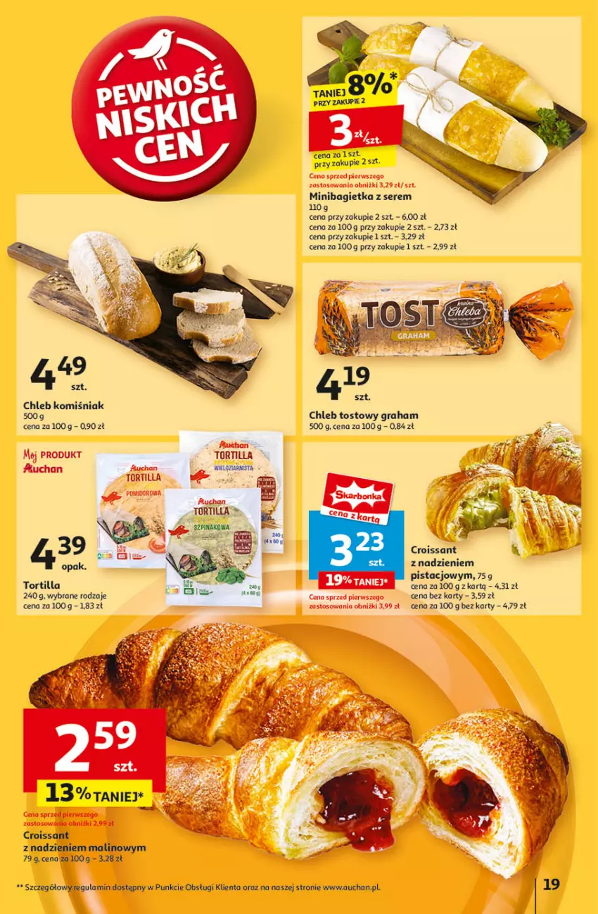 Gazetka promocyjna Auchan - Pewność Niskich Cen Hipermarket - ważna 26.09 do 02.10.2024 - strona 21 - produkty: Bagietka, Chleb, Chleb tostowy, Croissant, Gra, Ser, Tortilla