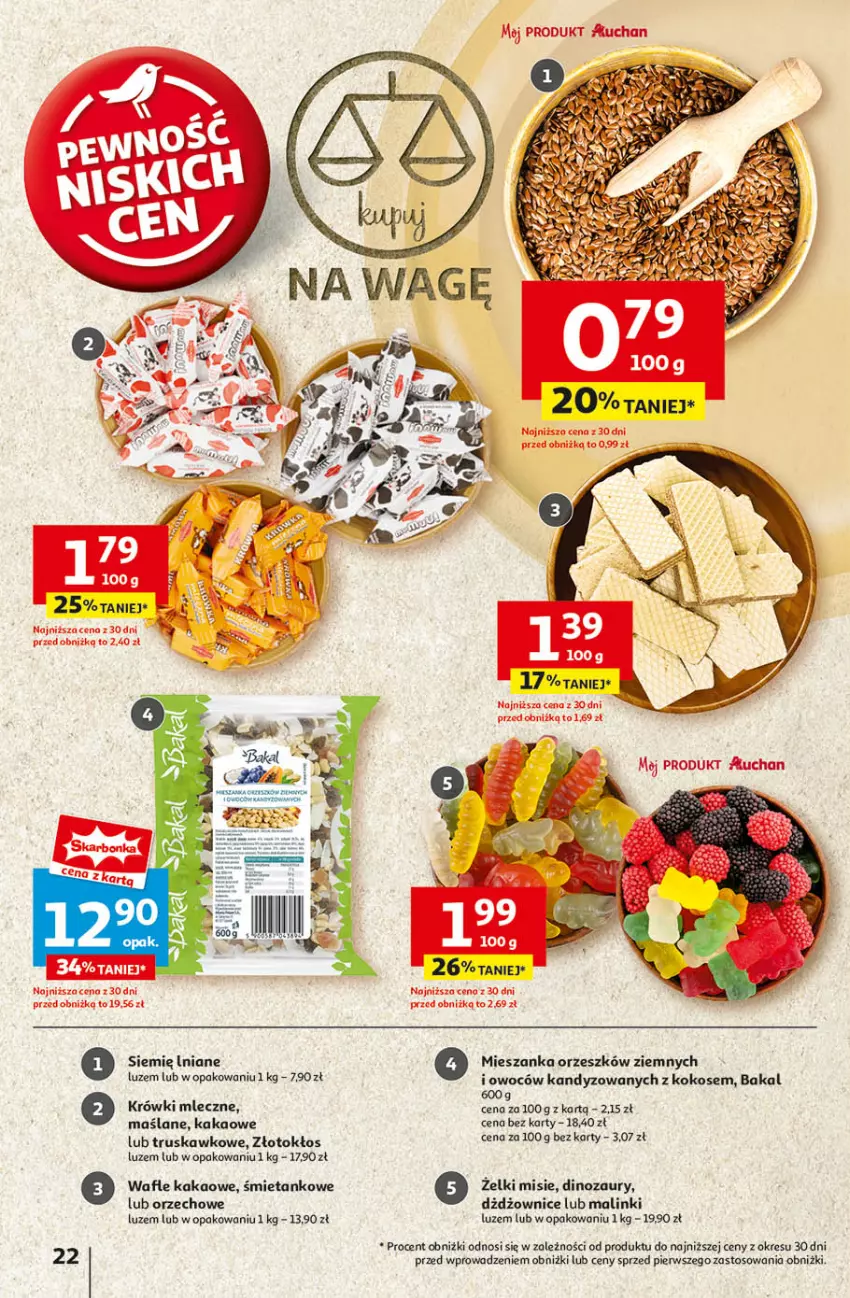 Gazetka promocyjna Auchan - Pewność Niskich Cen Hipermarket - ważna 26.09 do 02.10.2024 - strona 24 - produkty: Dinozaur, Kakao, Kokos, Krówki mleczne, Wafle