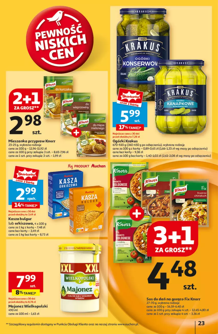 Gazetka promocyjna Auchan - Pewność Niskich Cen Hipermarket - ważna 26.09 do 02.10.2024 - strona 25 - produkty: Bulgur, Kasza, Knorr, Krakus, LG, Ser, Sos