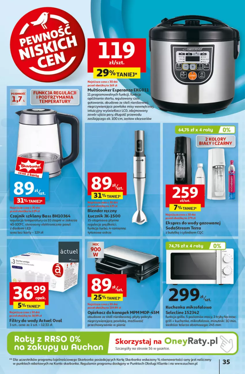 Gazetka promocyjna Auchan - Pewność Niskich Cen Hipermarket - ważna 26.09 do 02.10.2024 - strona 43 - produkty: Blender, Blender ręczny, Clin, Czajnik, Fa, Gra, Grill, Kuchenka mikrofalowa, Mop, Obraz, Opiekacz do kanapek, Talerz, Top