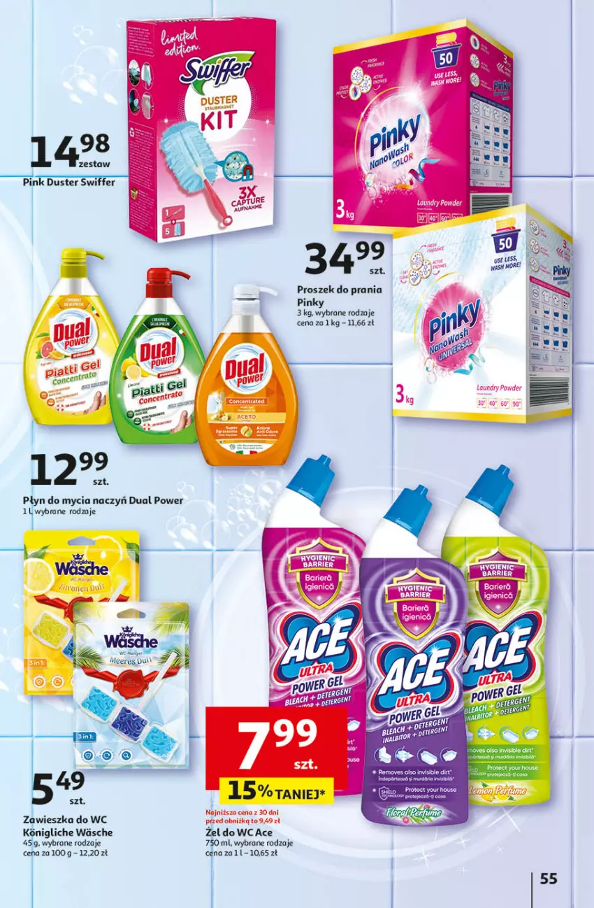 Gazetka promocyjna Auchan - Pewność Niskich Cen Hipermarket - ważna 26.09 do 02.10.2024 - strona 63 - produkty: Do mycia naczyń, Proszek do prania, Zawieszka do wc