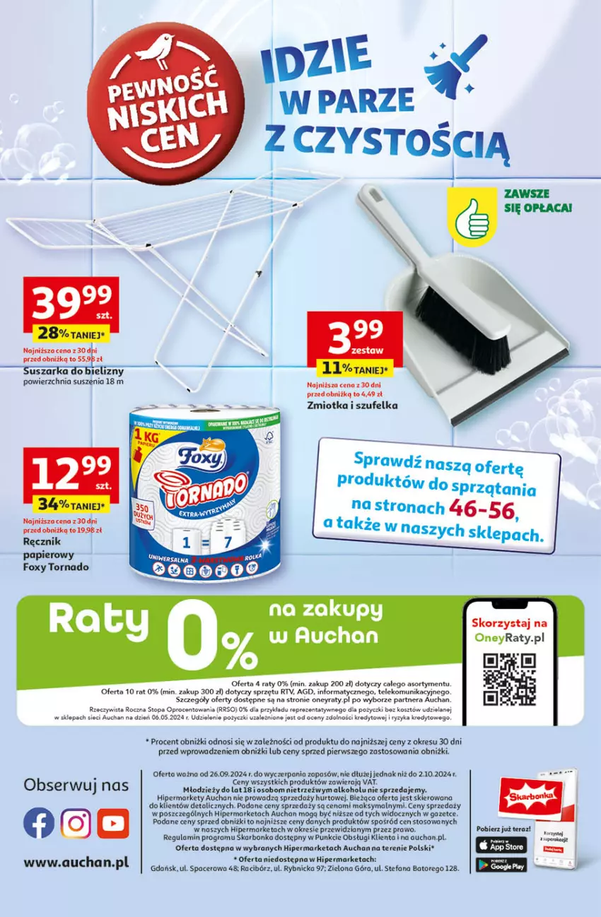 Gazetka promocyjna Auchan - Pewność Niskich Cen Hipermarket - ważna 26.09 do 02.10.2024 - strona 64 - produkty: Acer, Fa, Foxy, Gra, Kosz, Papier, Ręcznik, Suszarka, Szufelka, Top