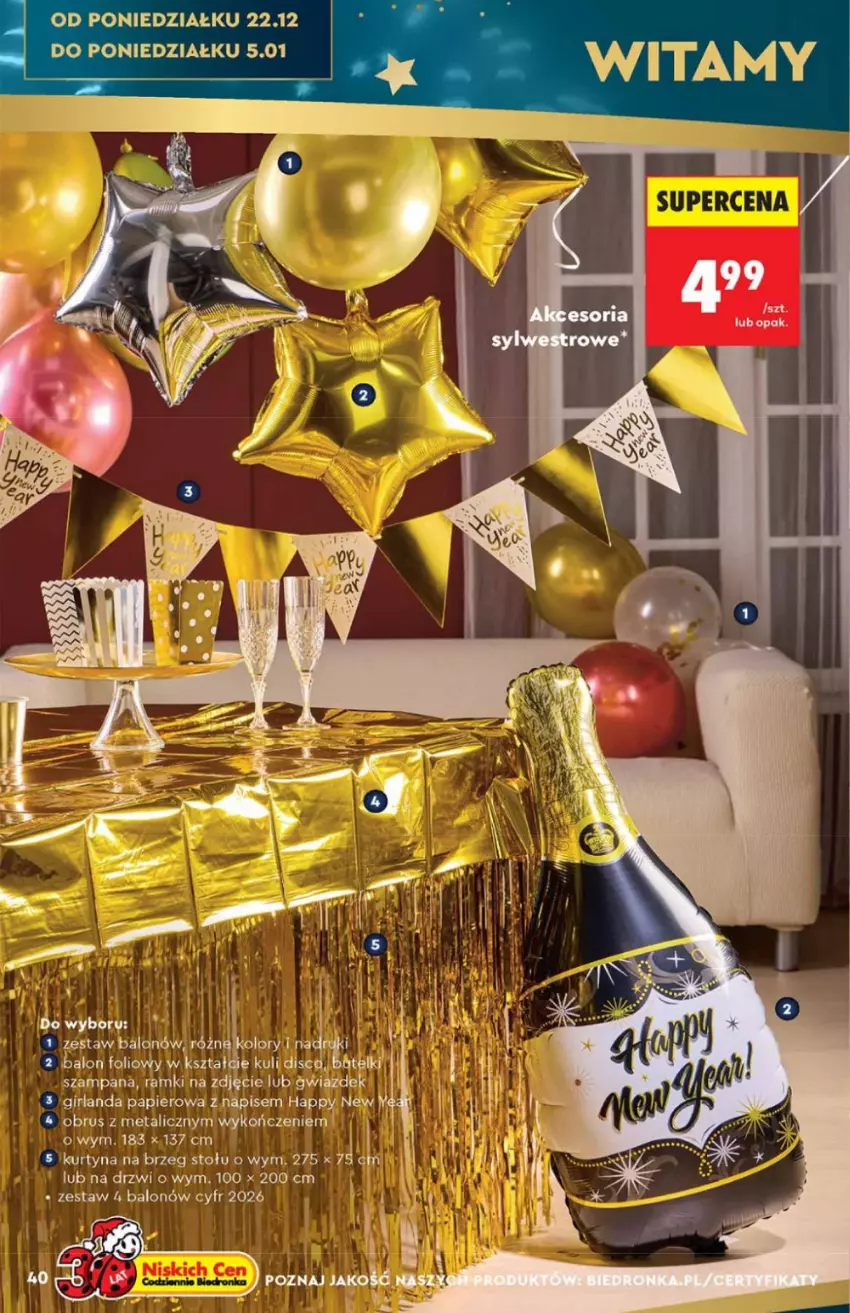 Gazetka promocyjna Biedronka - Hity na Święta - ważna 15.12 do 31.12.2025 - strona 40 - produkty: Drzwi, Girlanda, Obrus, Papier