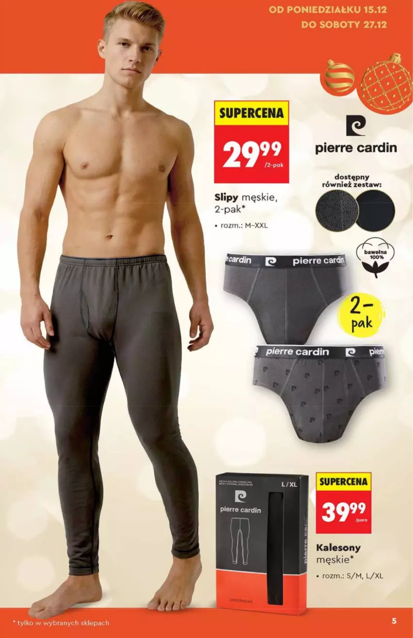 Gazetka promocyjna Biedronka - Hity na Święta - ważna 15.12 do 31.12.2025 - strona 5 - produkty: Kalesony, Pierre Cardin, Slipy, Sony