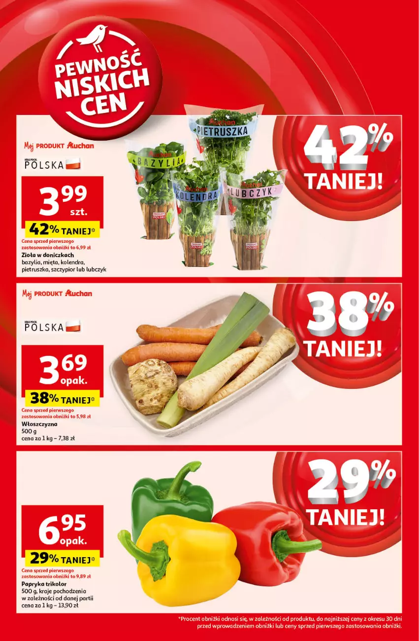 Gazetka promocyjna Auchan - Pewność Niskich Cen Supermarket - ważna 24.10 do 30.10.2024 - strona 6 - produkty: Bazyl, Bazylia, Kolendra, Mięta, Papryka, Pietruszka