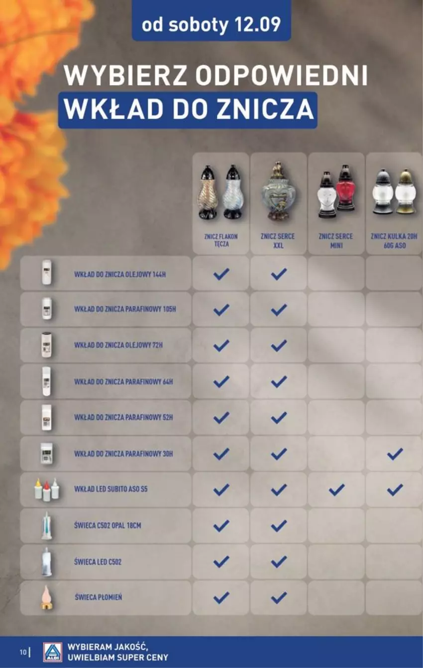 Gazetka promocyjna Aldi - Znicze i stroiki - ważna 12.09 do 12.09.2026 - strona 10 - produkty: Kaki, Znicz