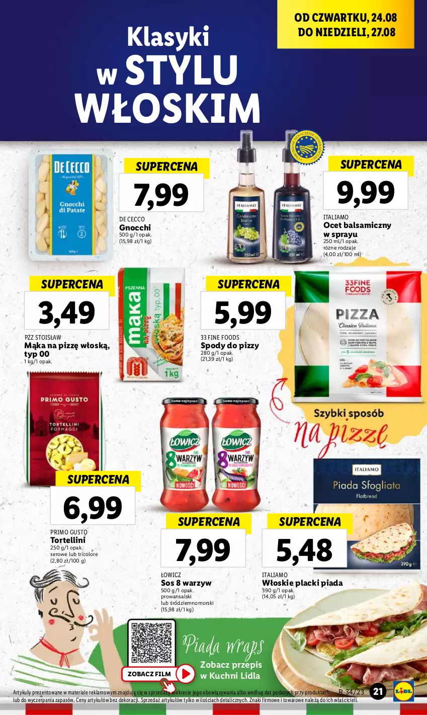 Gazetka promocyjna Lidl - GAZETKA - ważna 24.08 do 27.08.2023 - strona 39 - produkty: Gnocchi, Lack, Mąka, Ocet, Ocet balsamiczny, Ser, Sos