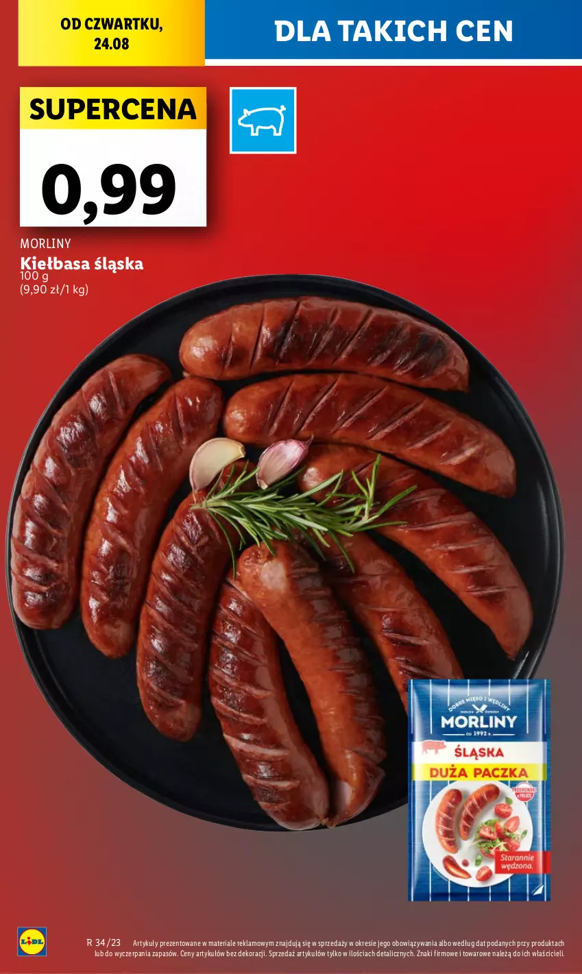 Gazetka promocyjna Lidl - GAZETKA - ważna 24.08 do 27.08.2023 - strona 6 - produkty: Kiełbasa, Kiełbasa śląska, Morliny