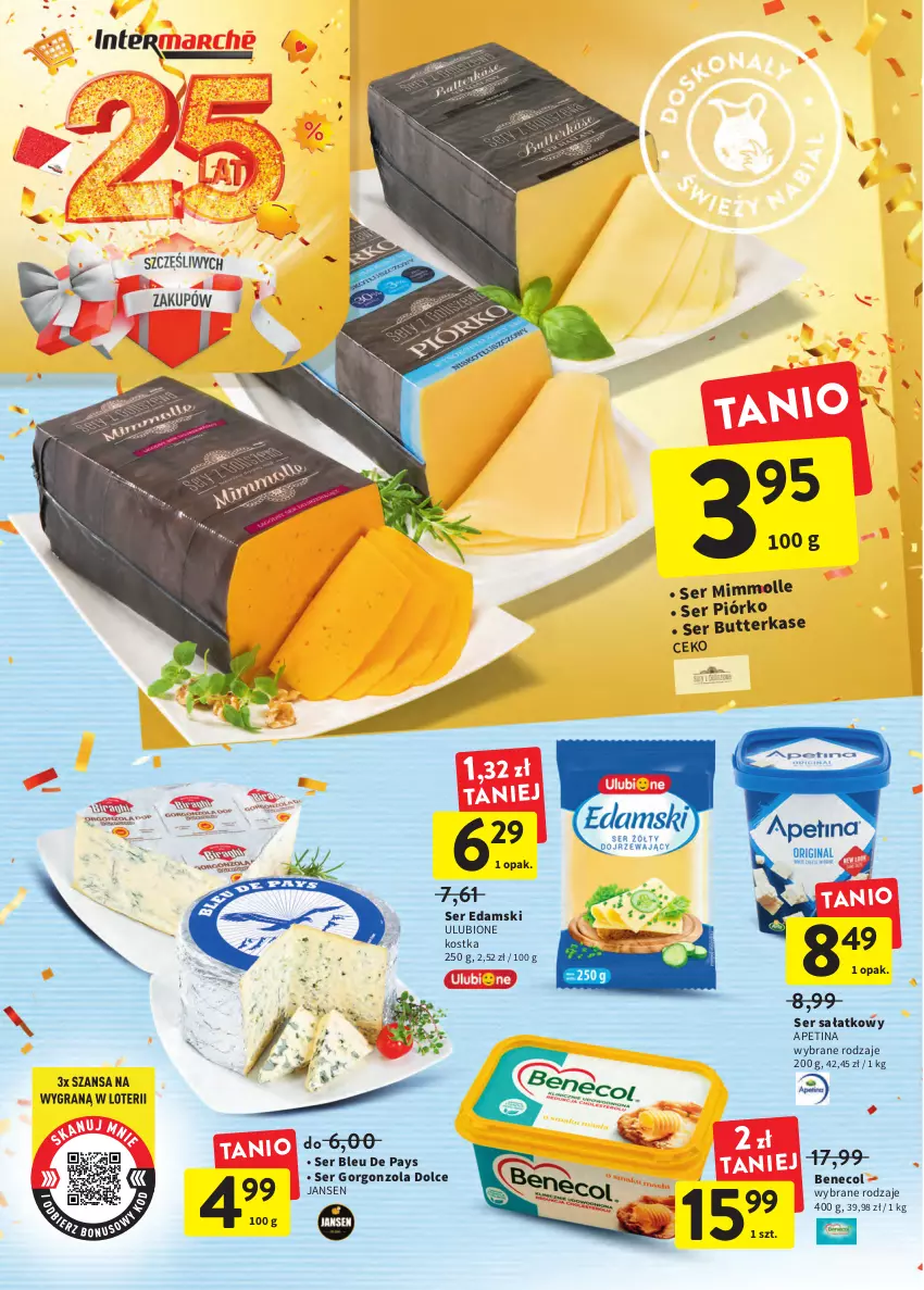 Gazetka promocyjna Intermarche - Gazetka Intermarche - ważna 29.09 do 05.10.2022 - strona 22 - produkty: Benecol, Edam, Gorgonzola, Sałat, Ser