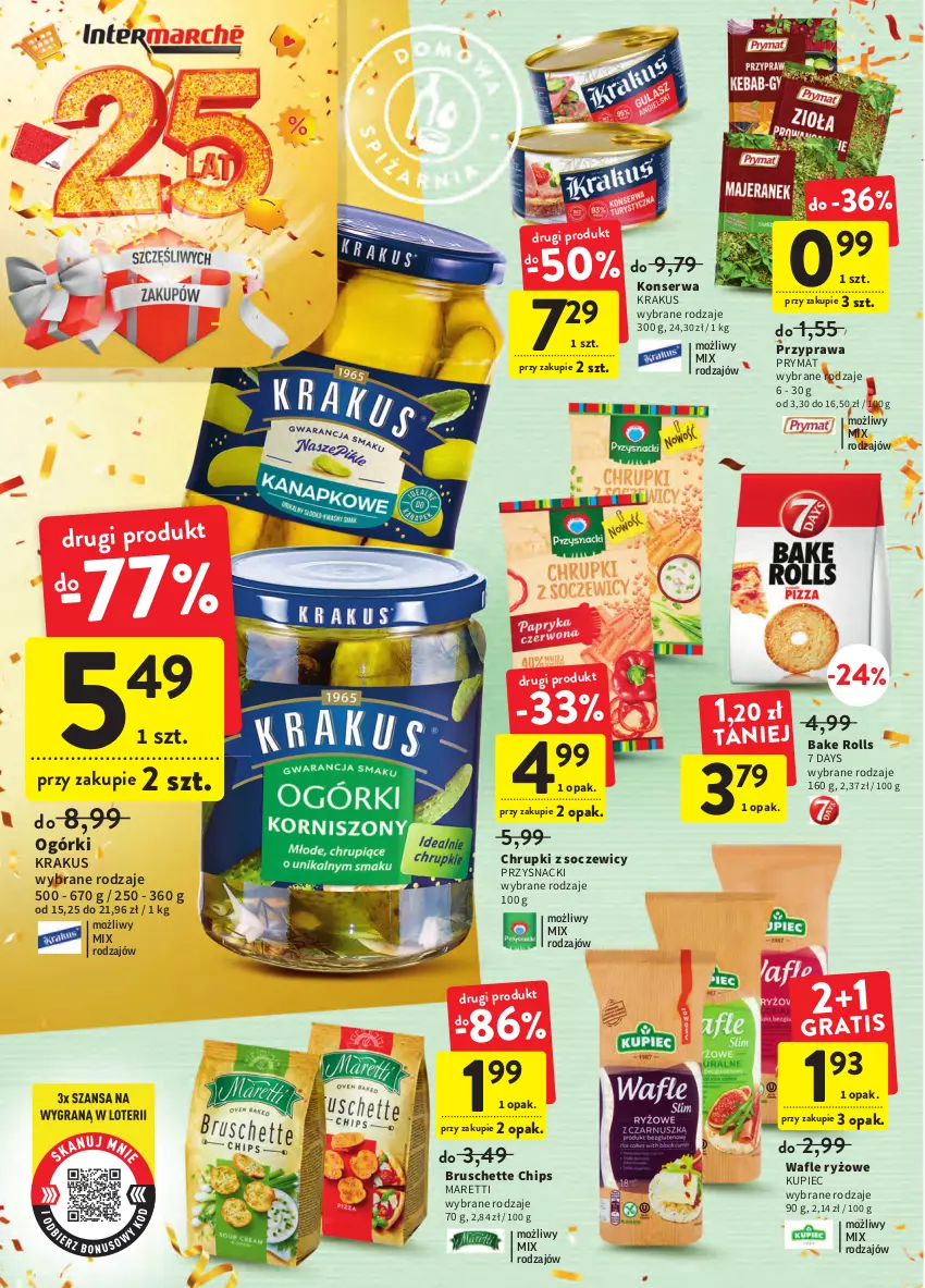 Gazetka promocyjna Intermarche - Gazetka Intermarche - ważna 29.09 do 05.10.2022 - strona 30 - produkty: 7 Days, Bake Rolls, Bruschette, Chrupki, Krakus, Kupiec, Piec, Prymat, Przysnacki, Ryż, Ser, Wafle