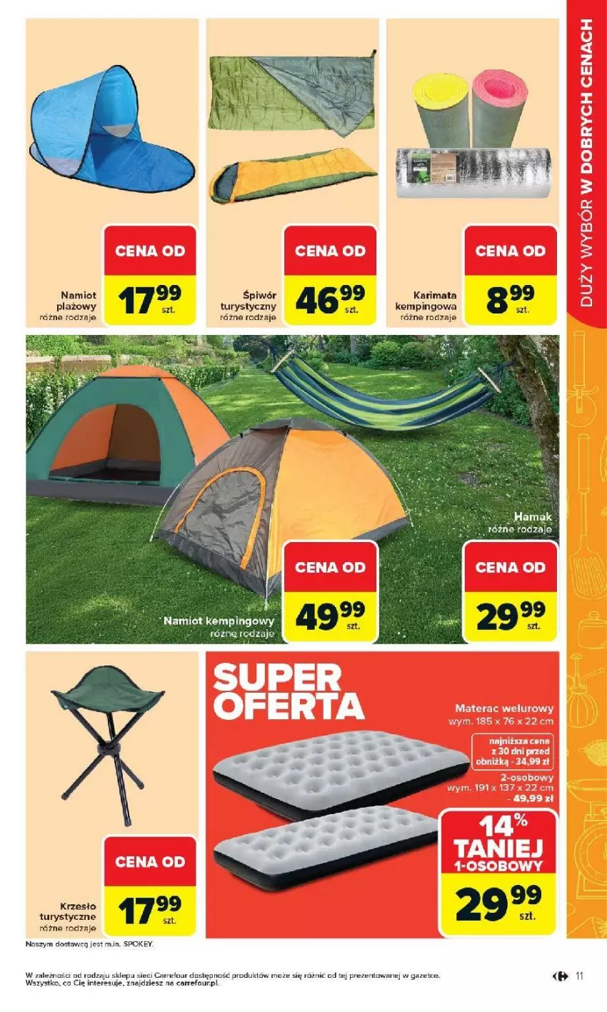 Gazetka promocyjna Carrefour - Gazetka Łap super okazje od poniedziałku! - ważna 27.04 do 09.05.2026 - strona 11 - produkty: Fa, Karimata, Krzesło, Namiot, Por