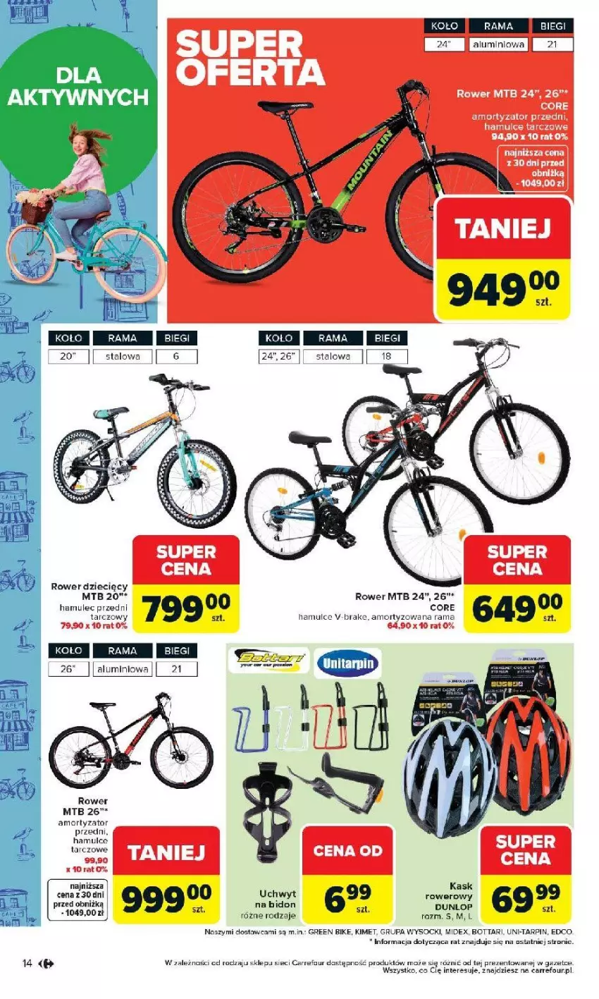 Gazetka promocyjna Carrefour - Gazetka Łap super okazje od poniedziałku! - ważna 27.04 do 09.05.2026 - strona 14 - produkty: Dzieci, Fa, Kask, Mule, Rama, Rower