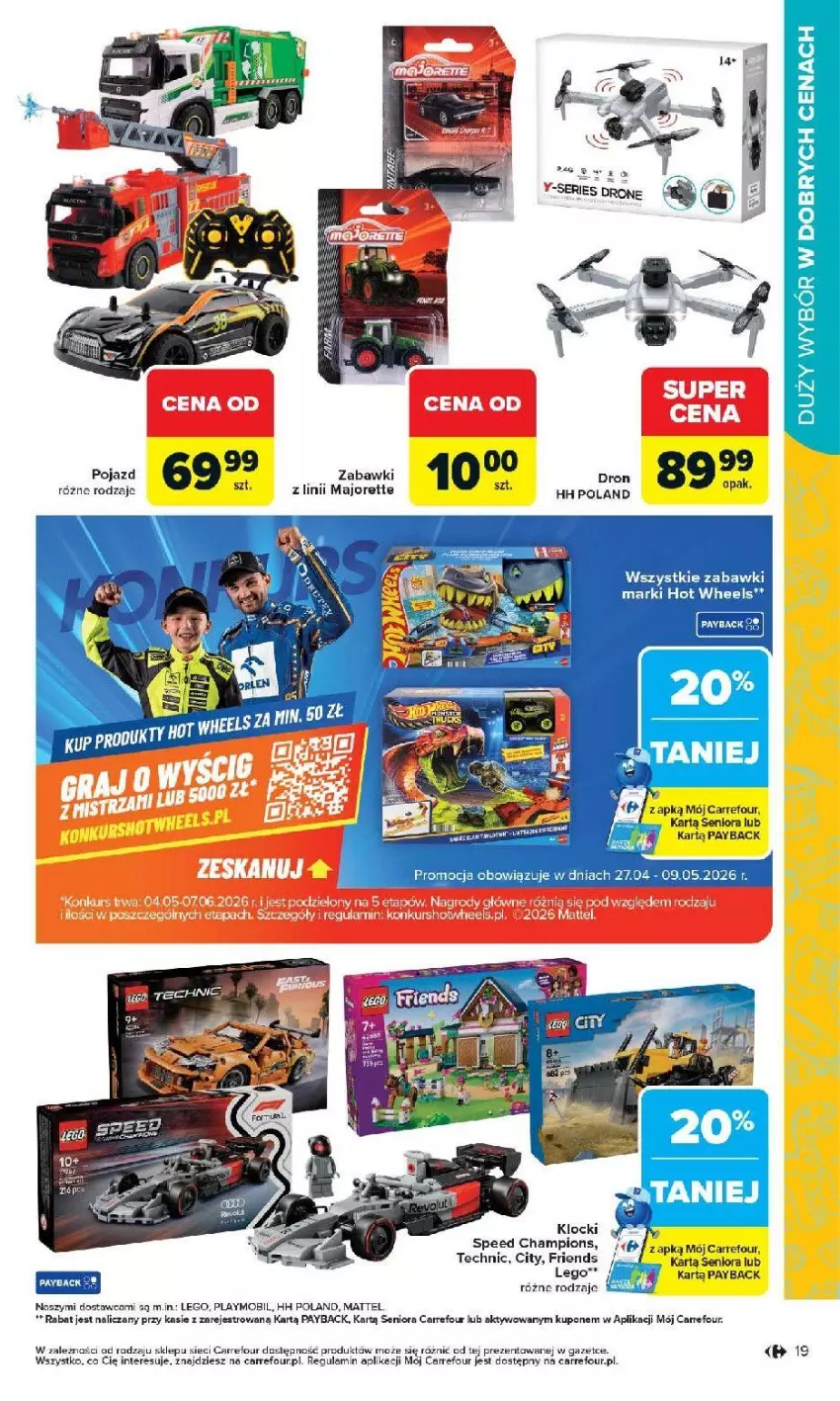 Gazetka promocyjna Carrefour - Gazetka Łap super okazje od poniedziałku! - ważna 27.04 do 09.05.2026 - strona 19 - produkty: Fa, Hot Wheels, Klocki, LEGO, Mattel, Pojazd