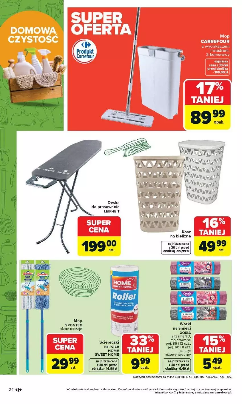 Gazetka promocyjna Carrefour - Gazetka Łap super okazje od poniedziałku! - ważna 27.04 do 09.05.2026 - strona 24 - produkty: Fa, Kosz, Mop, Taca