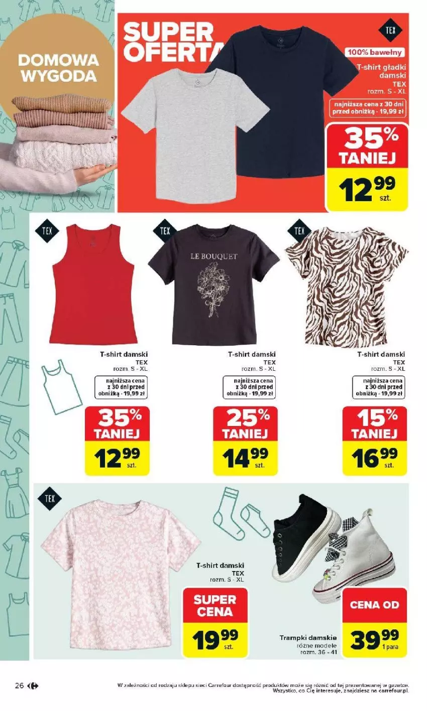 Gazetka promocyjna Carrefour - Gazetka Łap super okazje od poniedziałku! - ważna 27.04 do 09.05.2026 - strona 26 - produkty: Noż, T-shirt, Trampki