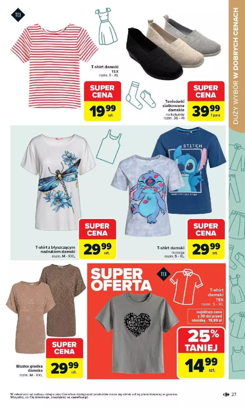 Gazetka promocyjna Carrefour - Gazetka Łap super okazje od poniedziałku! - ważna 27.04 do 09.05.2026 - strona 27 - produkty: T-shirt, Tenisówki
