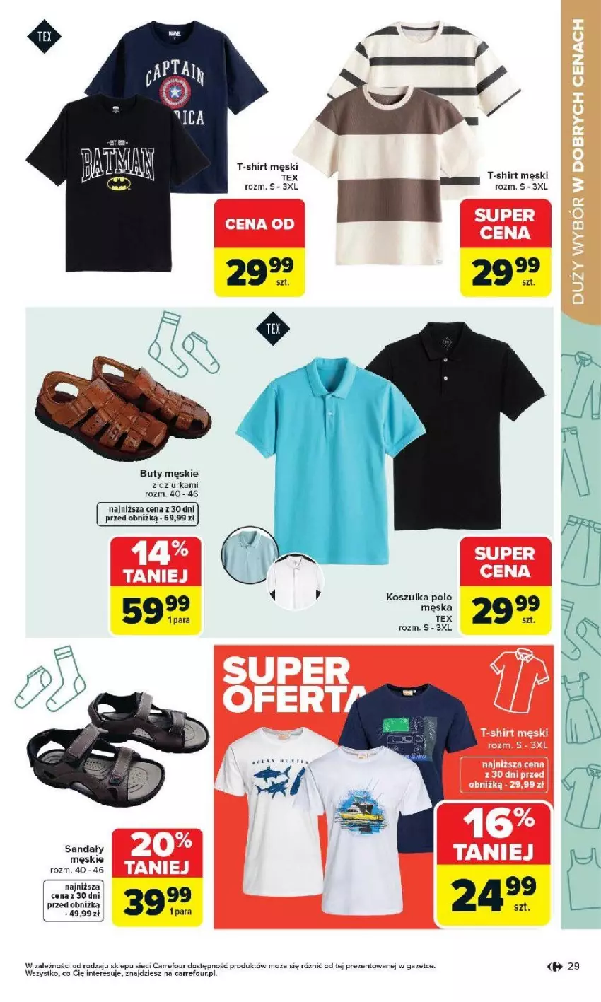 Gazetka promocyjna Carrefour - Gazetka Łap super okazje od poniedziałku! - ważna 27.04 do 09.05.2026 - strona 29 - produkty: Buty, Fa, Sandał, T-shirt