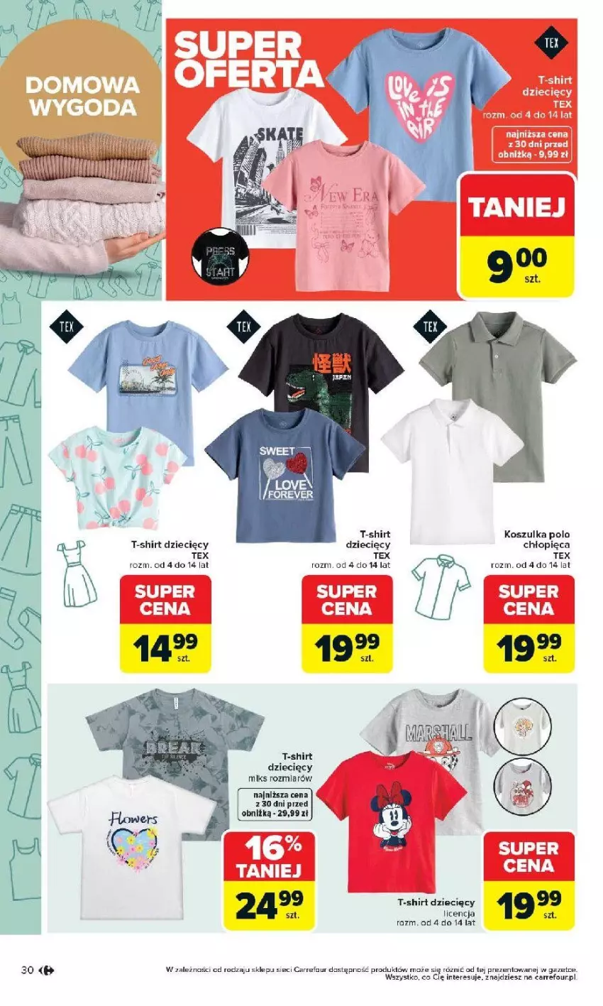 Gazetka promocyjna Carrefour - Gazetka Łap super okazje od poniedziałku! - ważna 27.04 do 09.05.2026 - strona 30 - produkty: Dzieci, Kosz, Koszulka, T-shirt