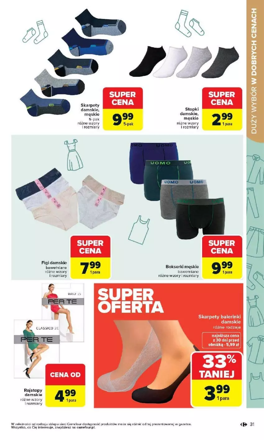 Gazetka promocyjna Carrefour - Gazetka Łap super okazje od poniedziałku! - ważna 27.04 do 09.05.2026 - strona 31 - produkty: Bokserki, Figi, Karp, Rajstopy, Ser, Top
