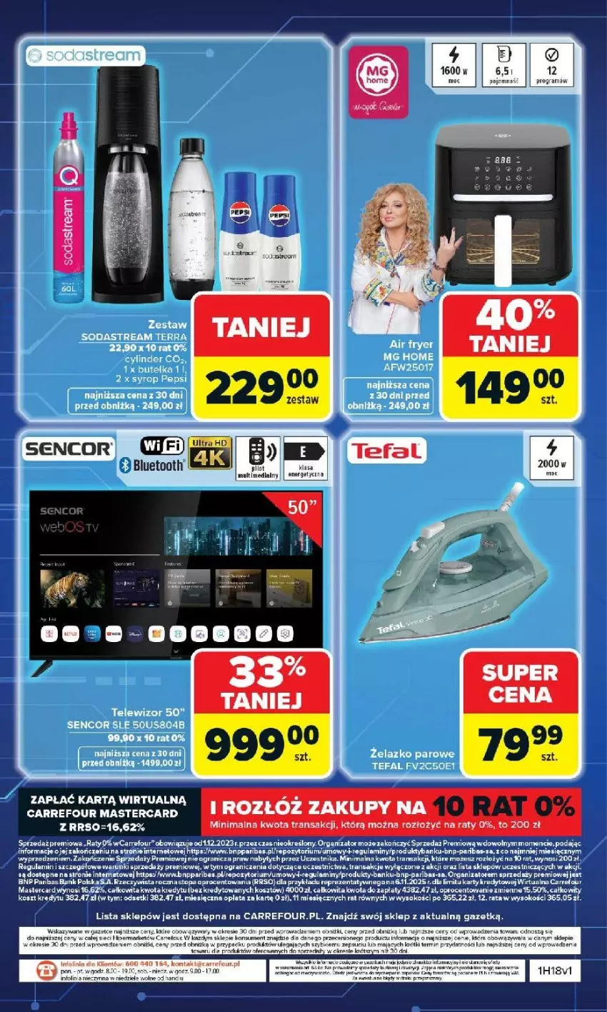 Gazetka promocyjna Carrefour - Gazetka Łap super okazje od poniedziałku! - ważna 27.04 do 09.05.2026 - strona 32 - produkty: Fa, Gra, Kosz, Pepsi, Por, Sencor, Sok, Syrop, Tefal, Telewizor, Top, Tran