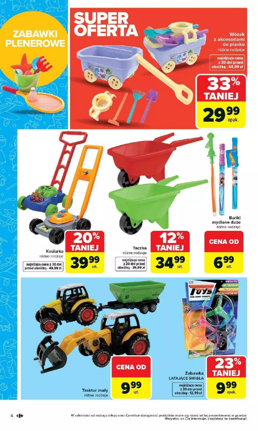 Gazetka promocyjna Carrefour - Gazetka Łap super okazje od poniedziałku! - ważna 27.04 do 09.05.2026 - strona 4 - produkty: Kosiarka, Traktor, Wózek, Zabawka