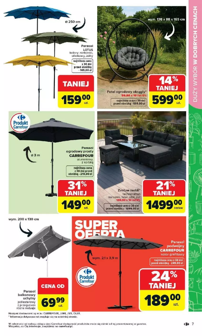 Gazetka promocyjna Carrefour - Gazetka Łap super okazje od poniedziałku! - ważna 27.04 do 09.05.2026 - strona 7 - produkty: Fotel, Narożnik, Parasol