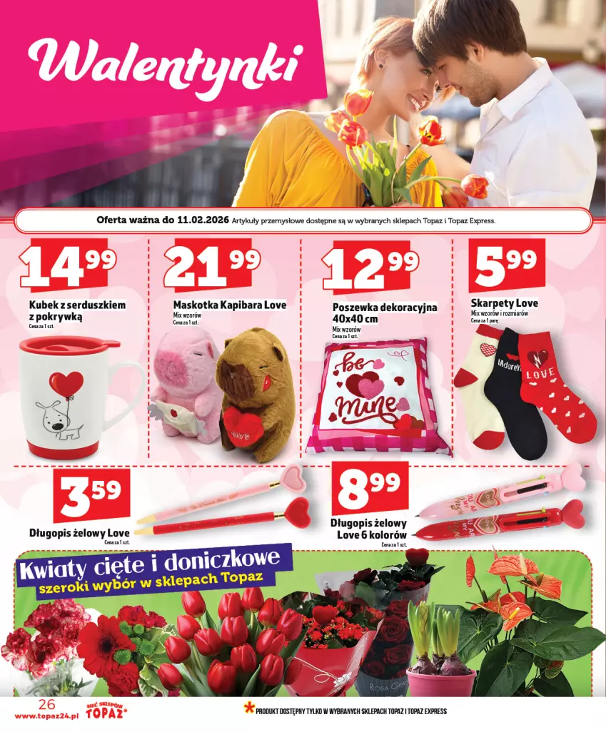 Gazetka promocyjna Topaz - Gazetka - ważna 05.02 do 11.02.2026 - strona 26 - produkty: Długopis, Karp, Kubek, Poszewka, Ser, Top