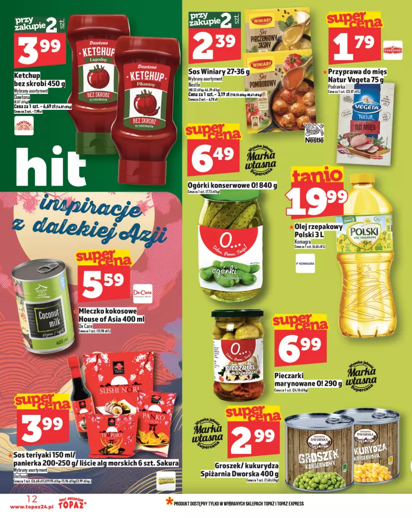 Gazetka promocyjna Topaz - Gazetka - ważna 27.02 do 05.03.2025 - strona 12 - produkty: Groszek, Ketchup, Kukurydza, Piec, Top